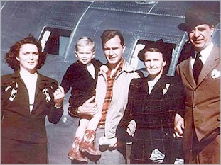 Otto Skorzeny his wife and George Herbert Walker Bush 